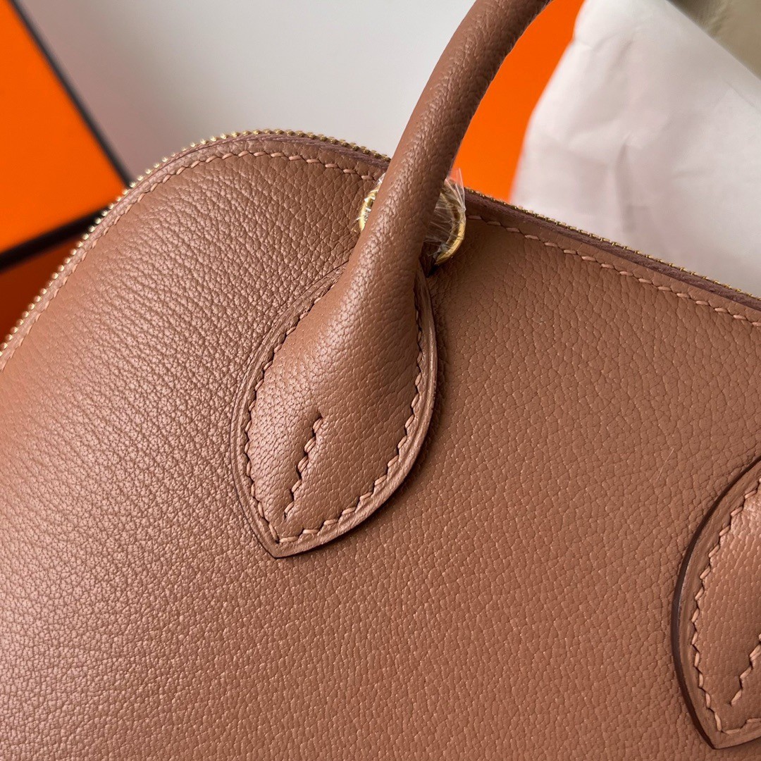 H**mes bolide 1923 mini handmade bag in quebracho chevre mysore leather