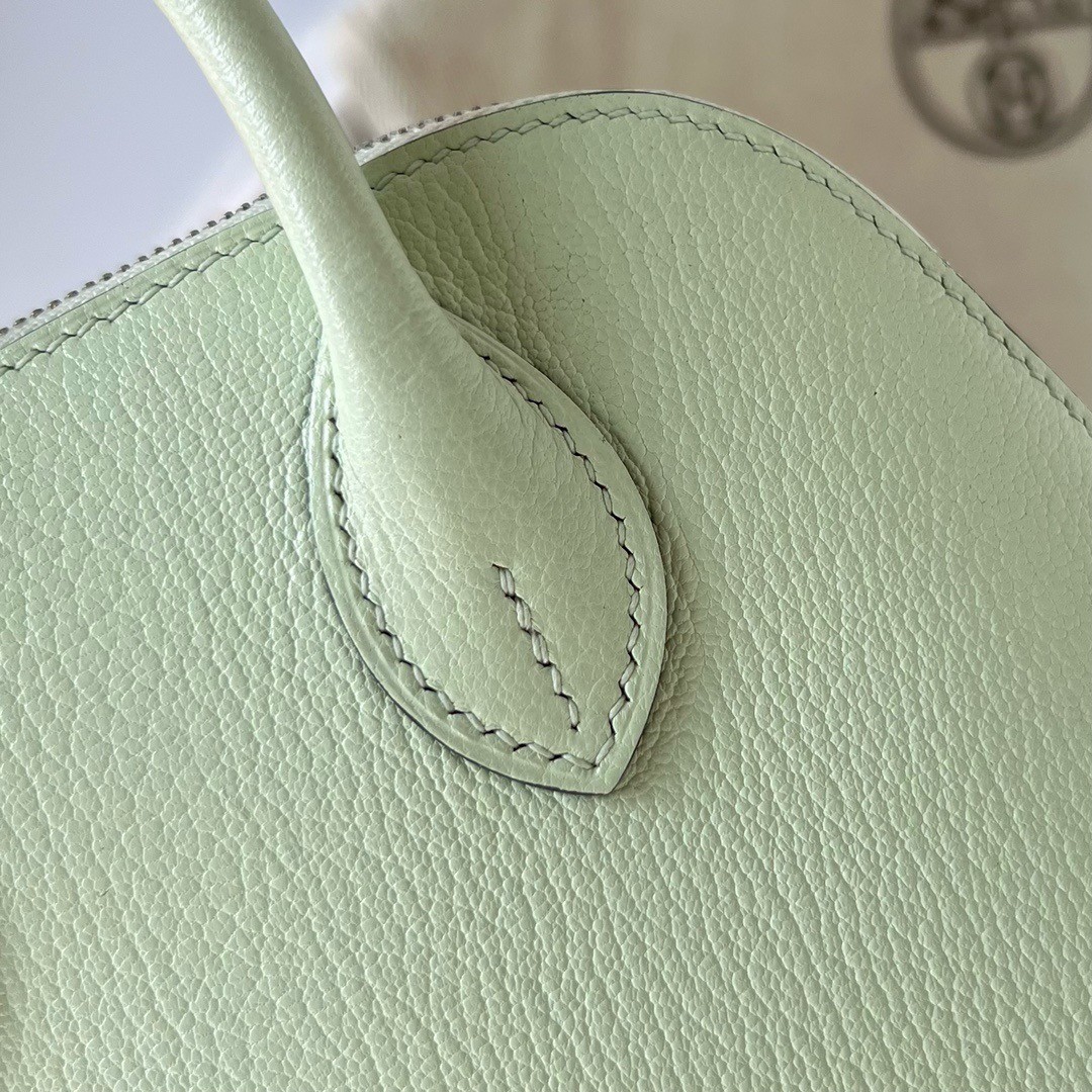 H**mes bolide 1923 mini handmade bag in vert fizz chevre mysore leather