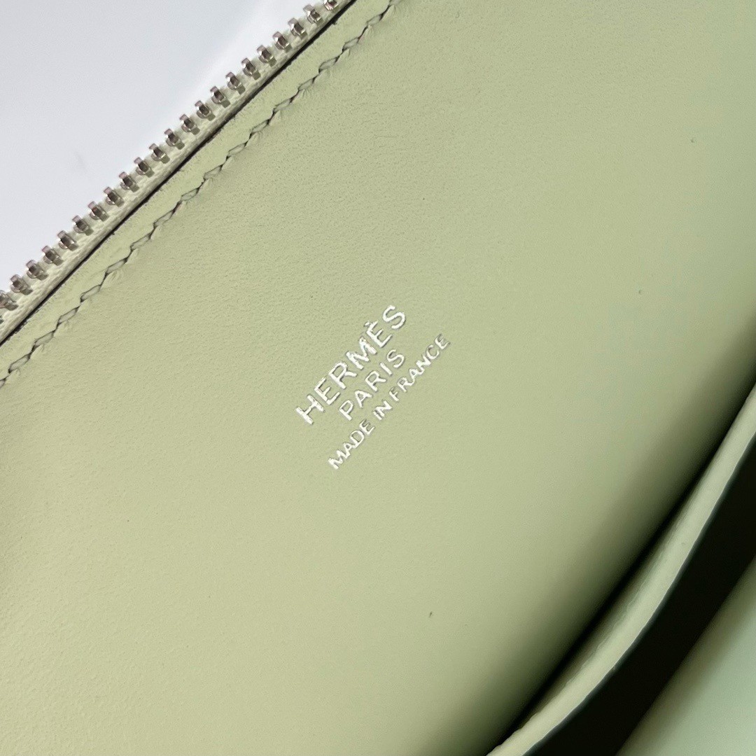 H**mes bolide 1923 mini handmade bag in vert fizz chevre mysore leather