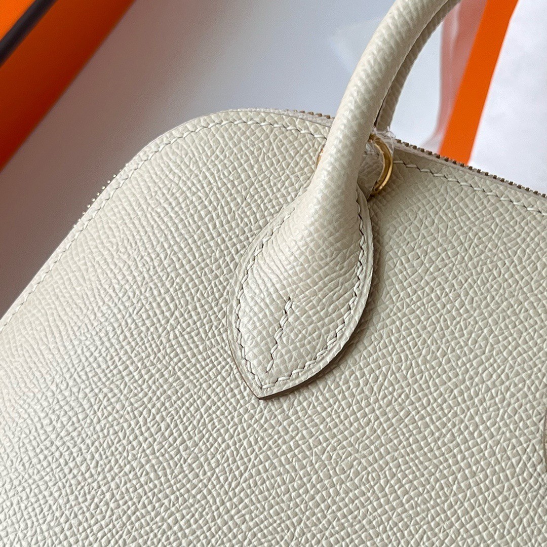 H**mes bolide 1923 mini handmade bag in craie epsom calfskin