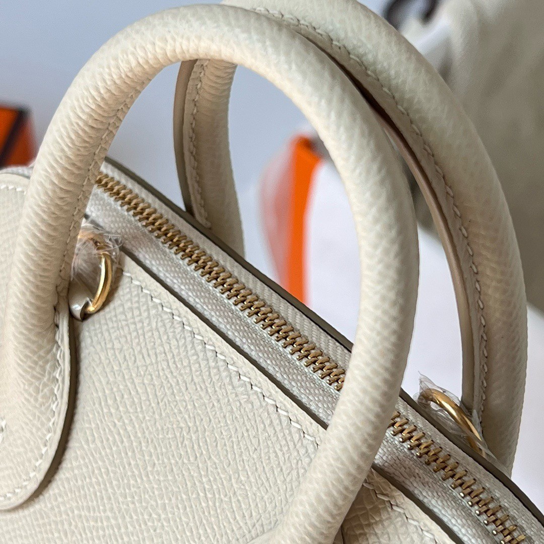 H**mes bolide 1923 mini handmade bag in craie epsom calfskin