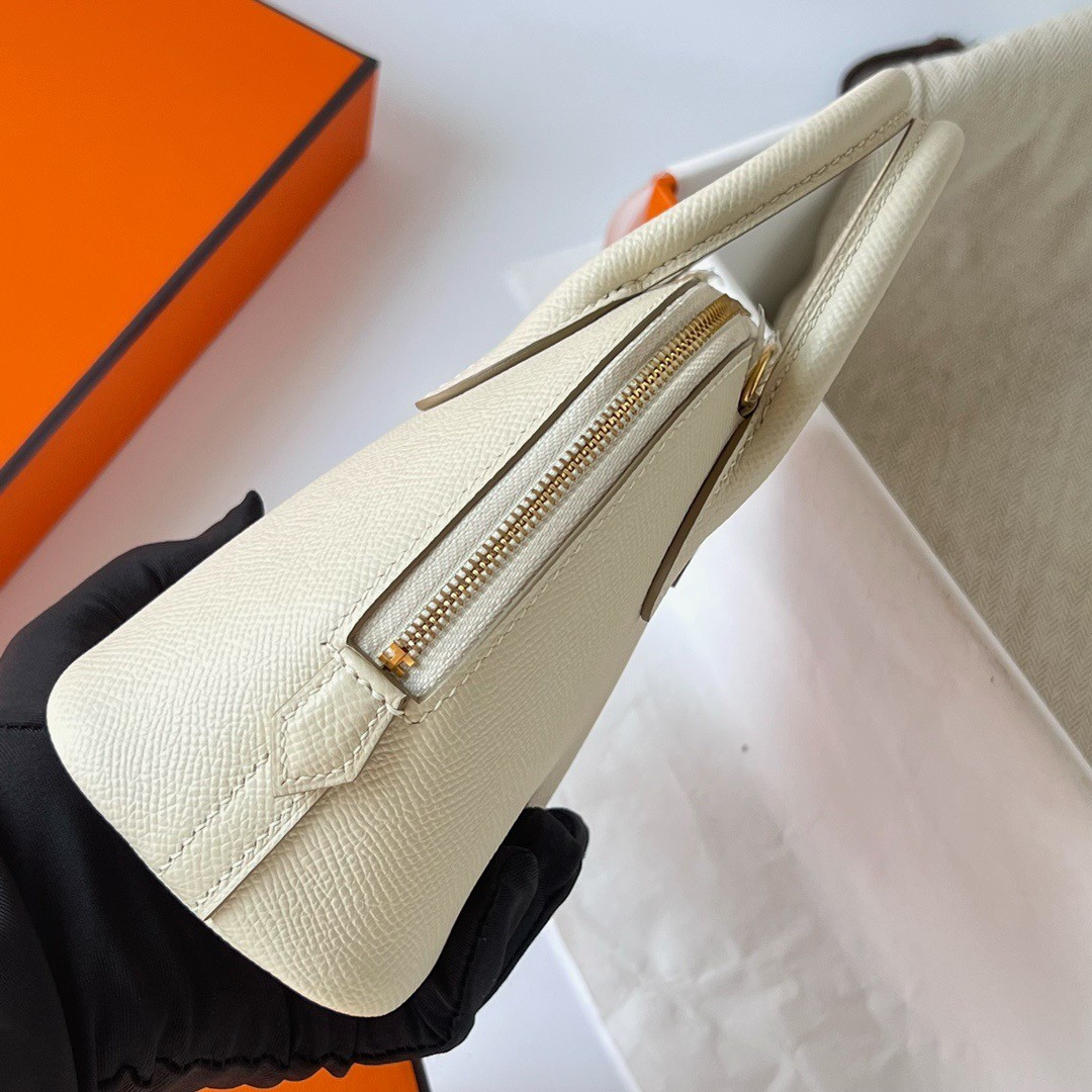 H**mes bolide 1923 mini handmade bag in craie epsom calfskin
