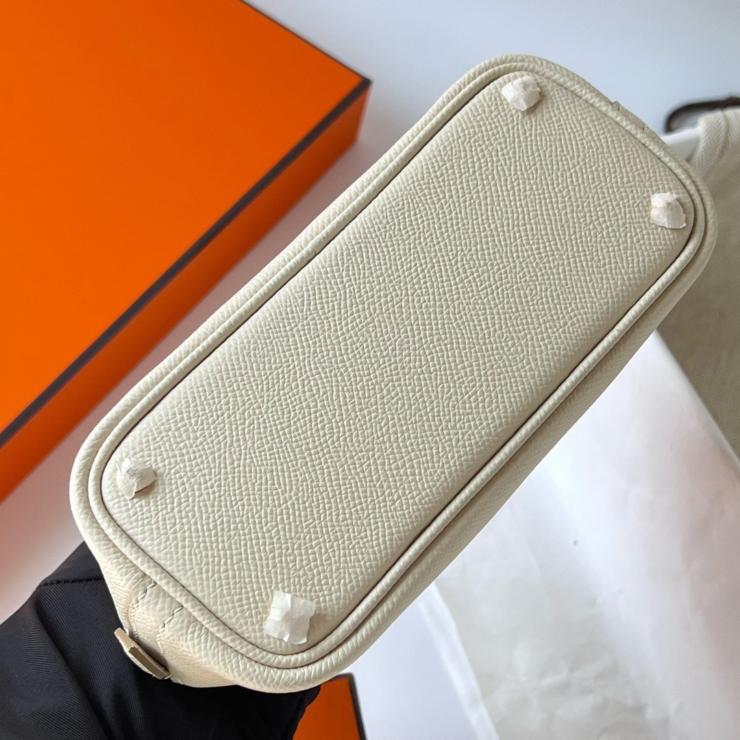 H**mes bolide 1923 mini handmade bag in craie epsom calfskin