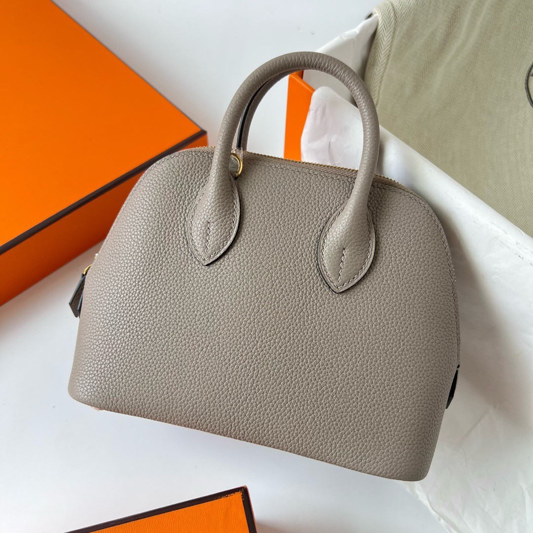 H**mes bolide 1923 mini handmade bag in gris asphalt evercolor calfskin