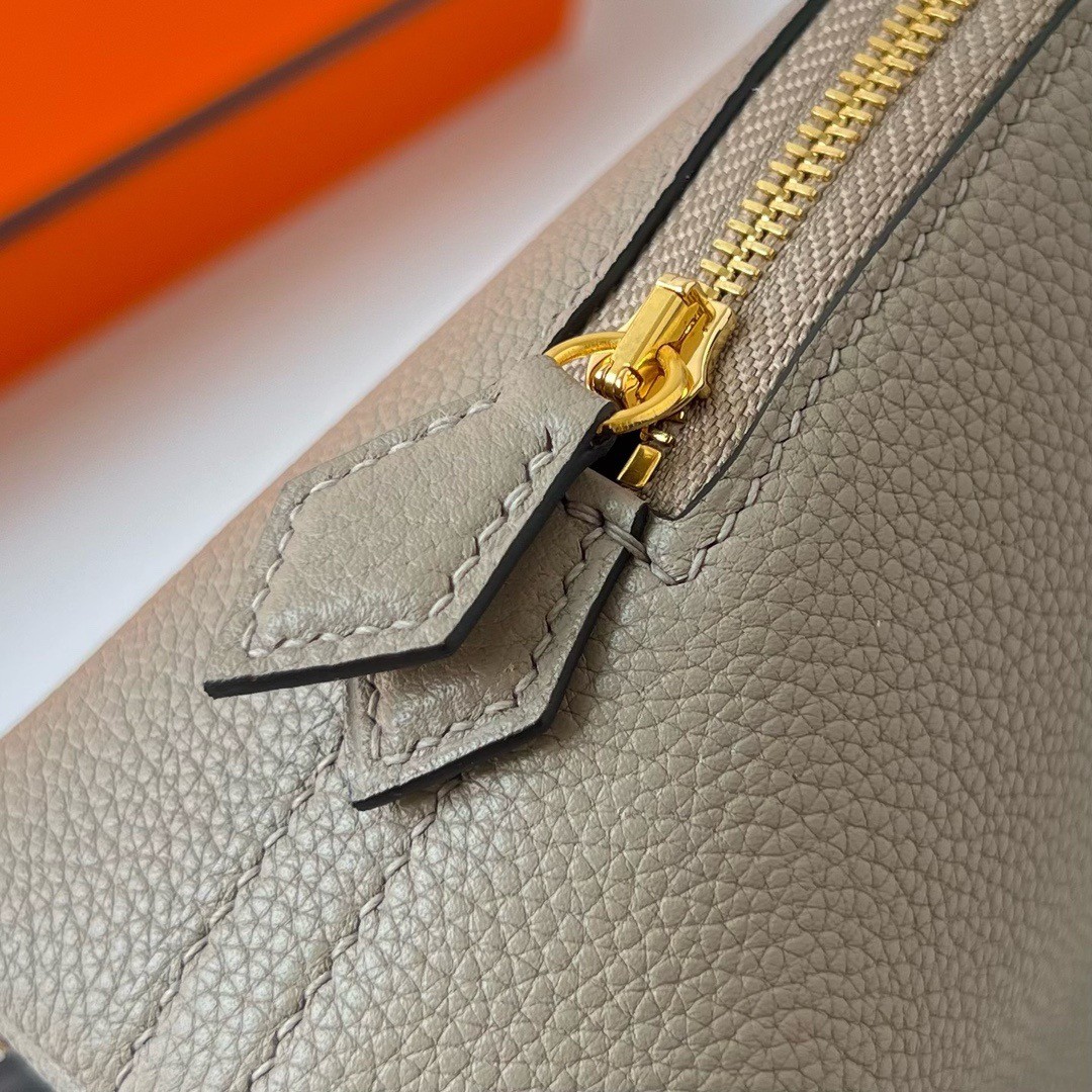 H**mes bolide 1923 mini handmade bag in gris asphalt evercolor calfskin