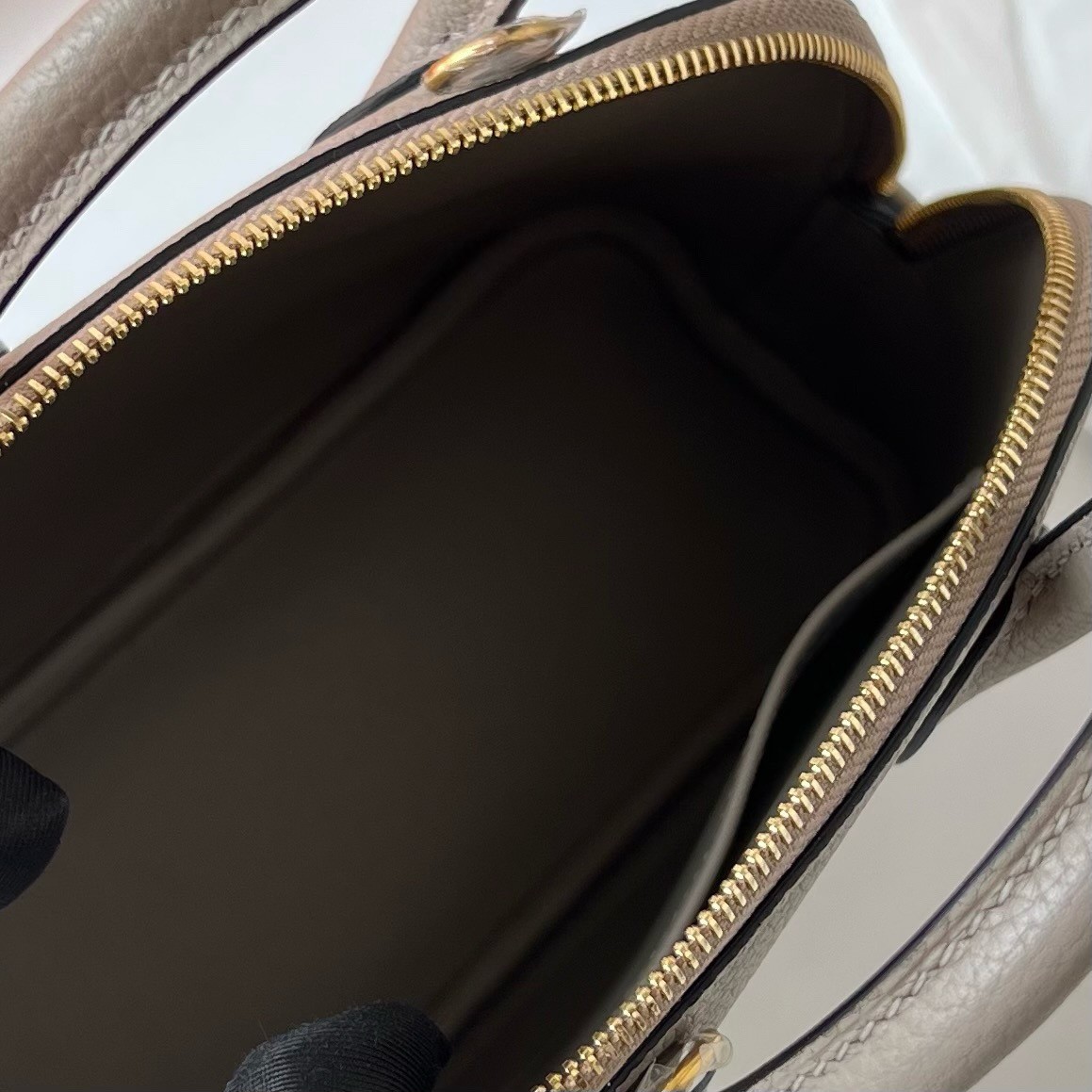 H**mes bolide 1923 mini handmade bag in gris asphalt evercolor calfskin