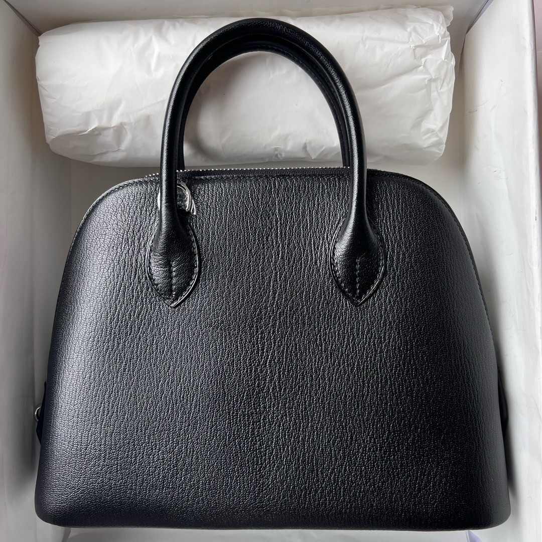 H**mes bolide 1923 25 handmade bag in black chevre mysore leather