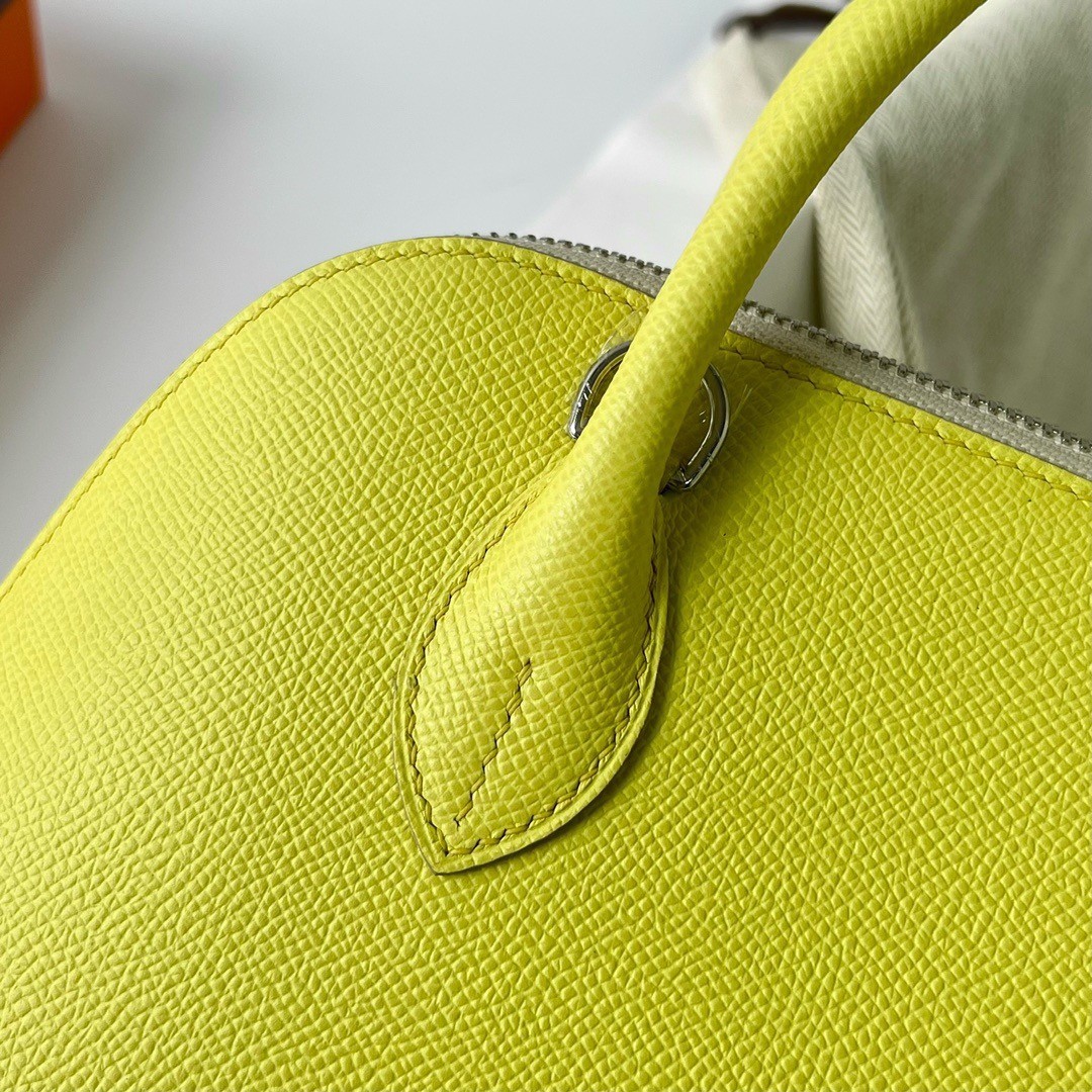 H**mes bolide 1923 25 handmade bag in lime epsom calfskin