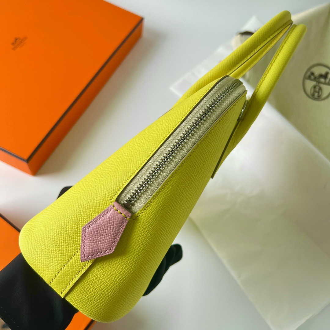 H**mes bolide 1923 25 handmade bag in lime epsom calfskin