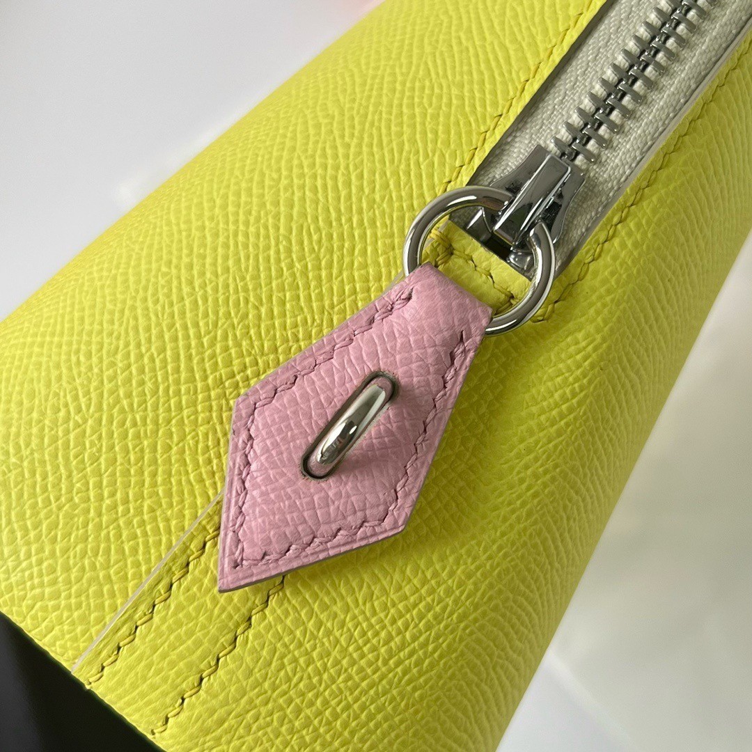 H**mes bolide 1923 25 handmade bag in lime epsom calfskin