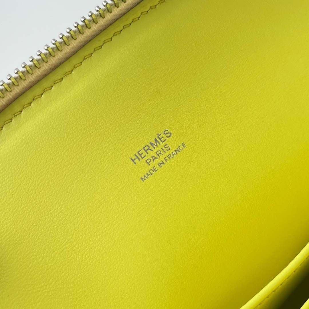 H**mes bolide 1923 25 handmade bag in lime epsom calfskin