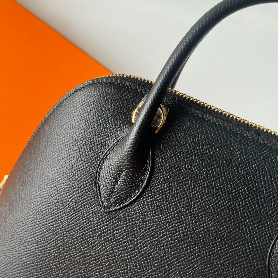 H**mes bolide 1923 25 handmade bag in black epsom calfskin