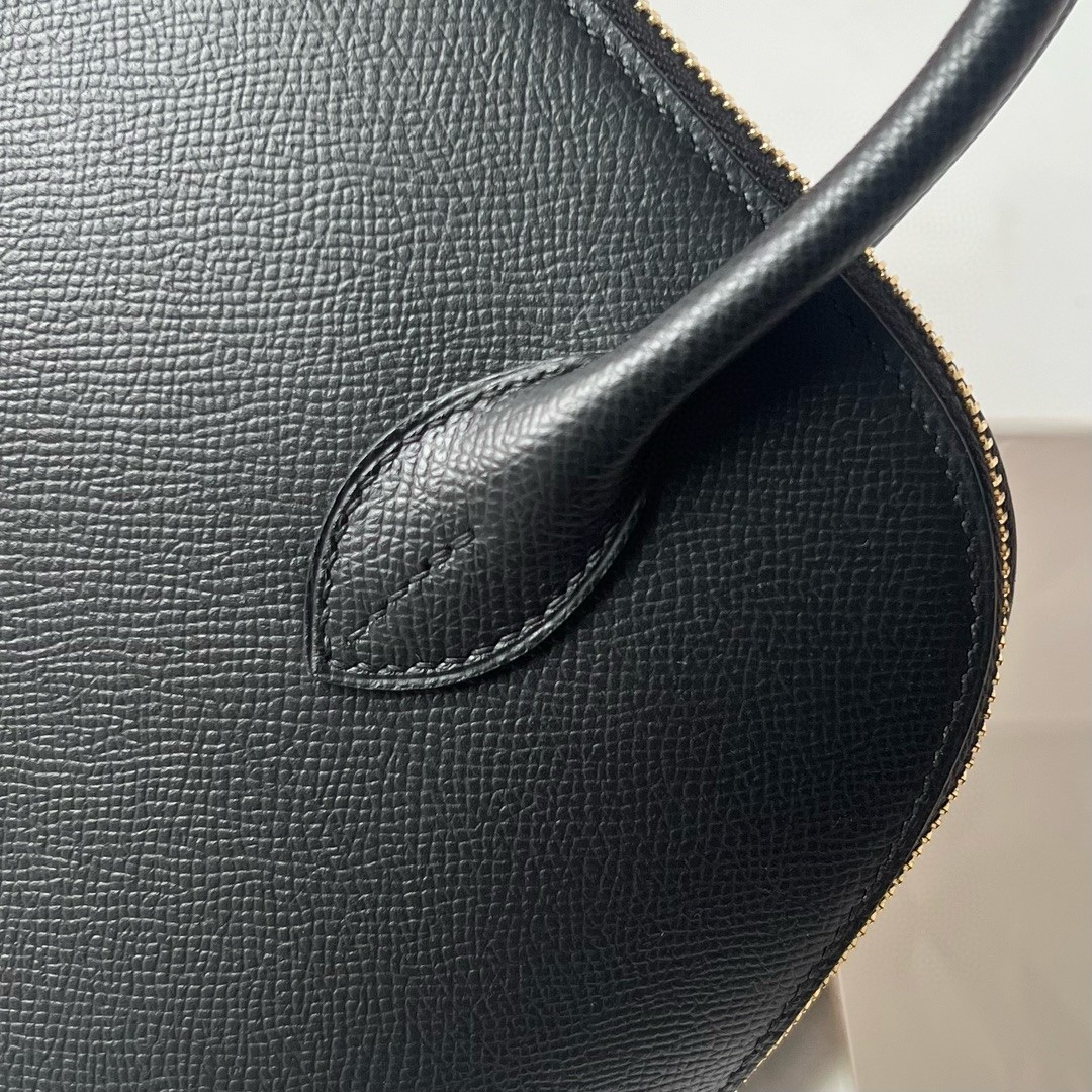 H**mes bolide 1923 25 handmade bag in black epsom calfskin