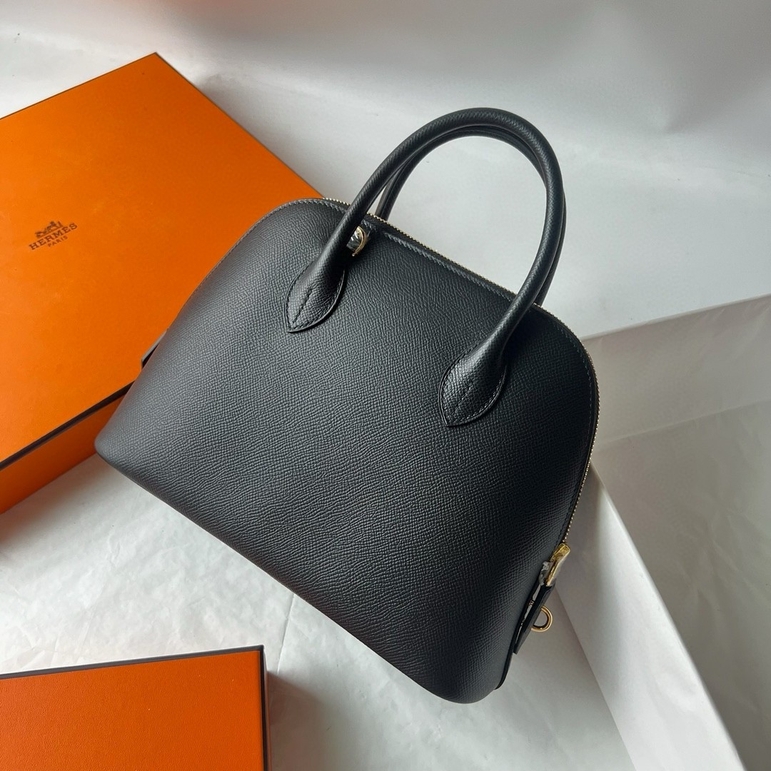H**mes bolide 1923 25 handmade bag in black epsom calfskin
