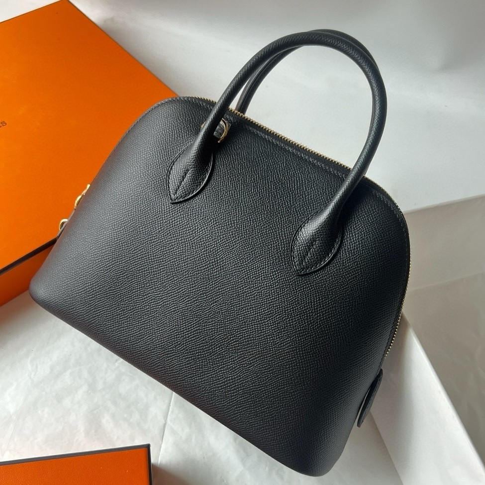 H**mes bolide 1923 25 handmade bag in black epsom calfskin