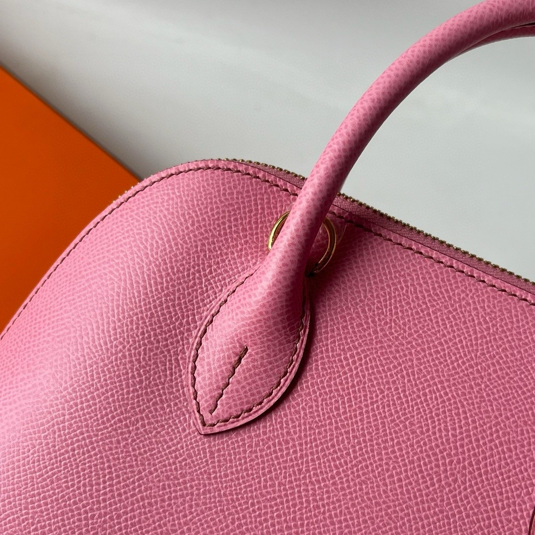 H**mes bolide 1923 25 handmade bag in rose sakura epsom calfskin