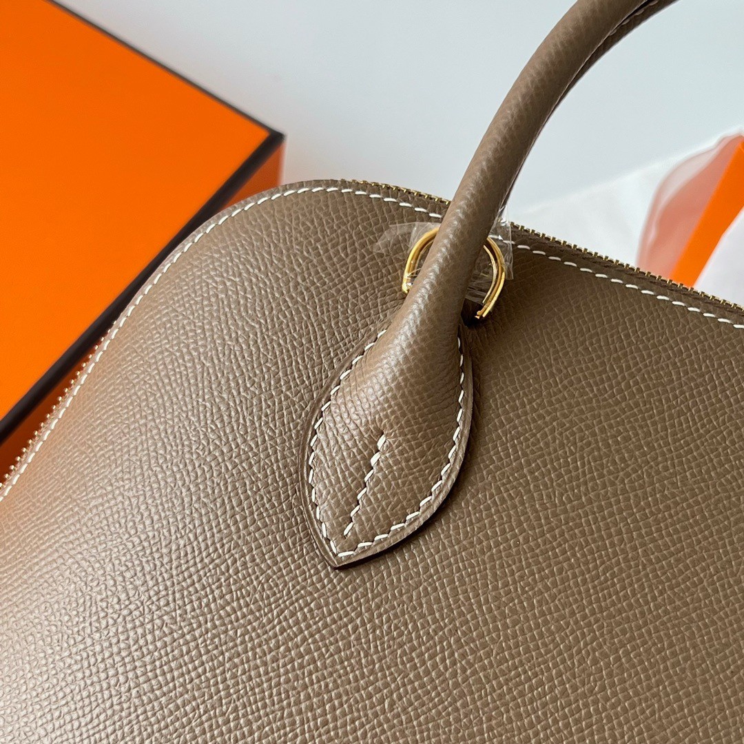 H**mes bolide 1923 25 handmade bag in taupe epsom calfskin