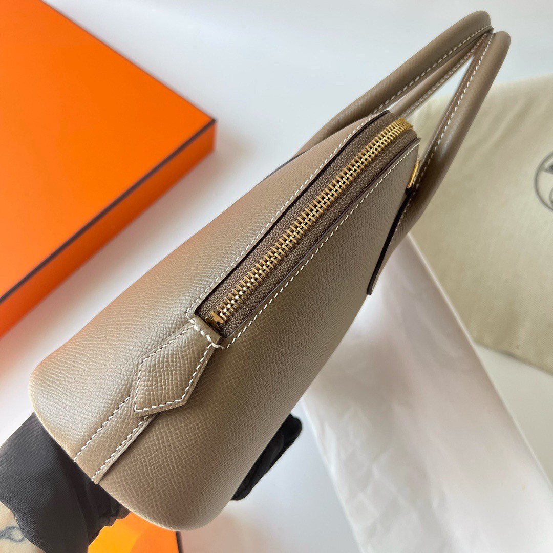 H**mes bolide 1923 25 handmade bag in taupe epsom calfskin