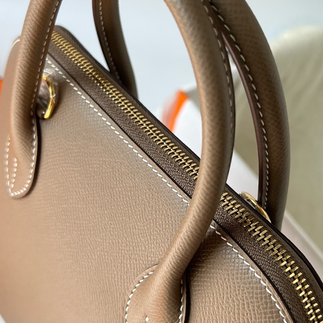 H**mes bolide 1923 25 handmade bag in taupe epsom calfskin