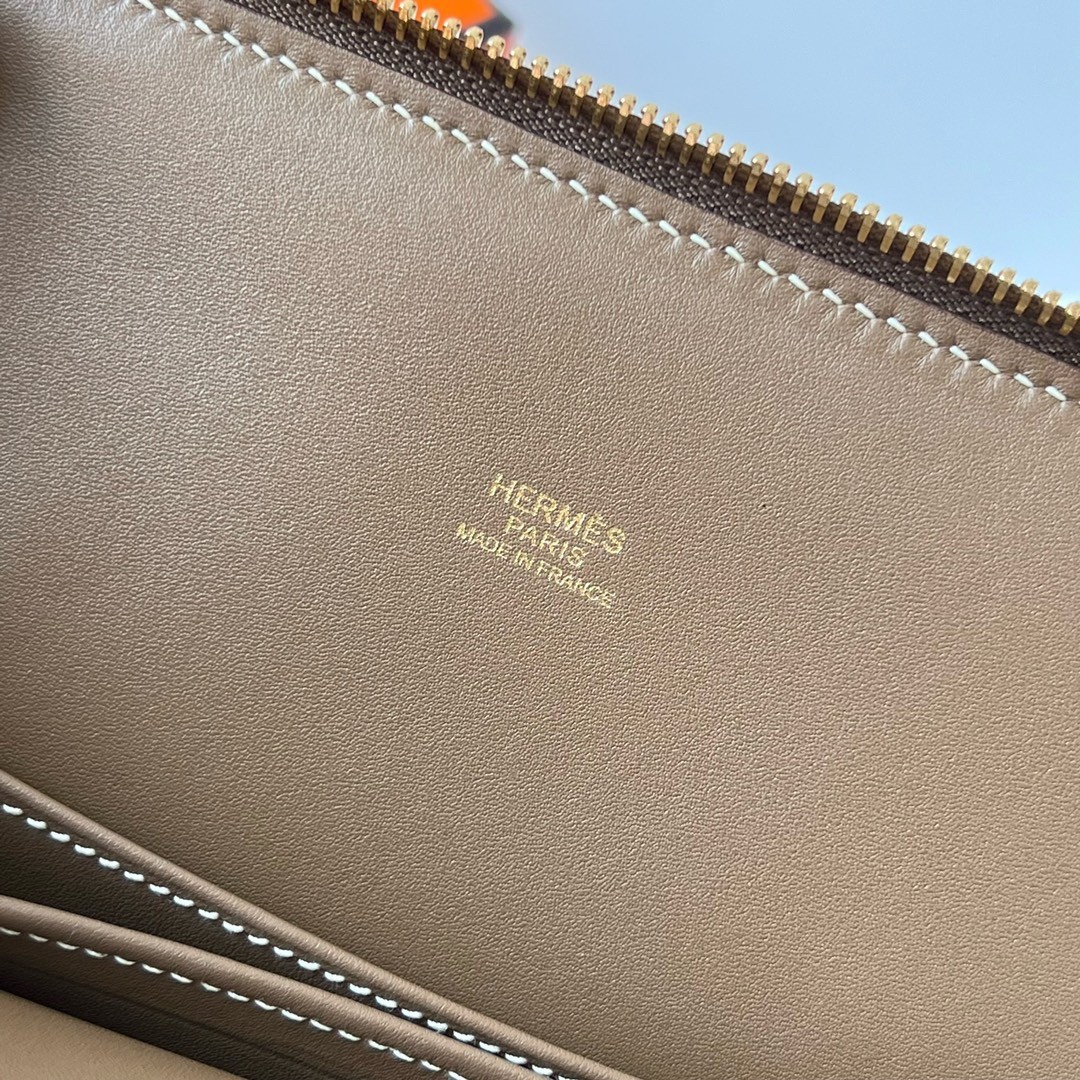 H**mes bolide 1923 25 handmade bag in taupe epsom calfskin