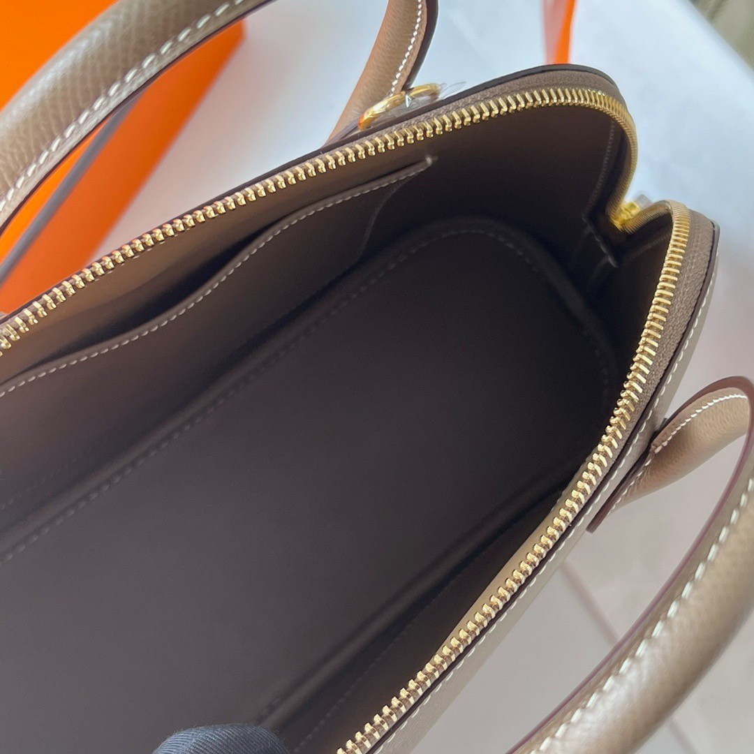 H**mes bolide 1923 25 handmade bag in taupe epsom calfskin