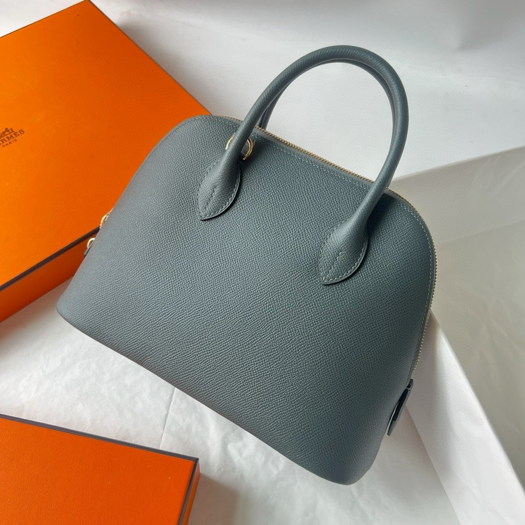 H**mes bolide 1923 25 handmade bag in vert amande epsom calfskin