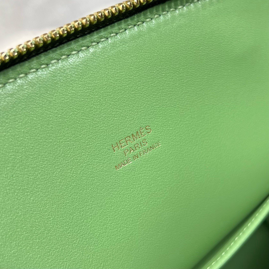 H**mes bolide 1923 25 handmade bag in vert criquet epsom calfskin