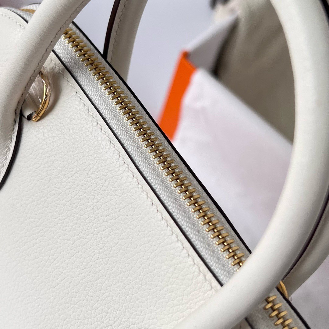 H**mes bolide 1923 25 handmade bag in nata evercolor calfskin