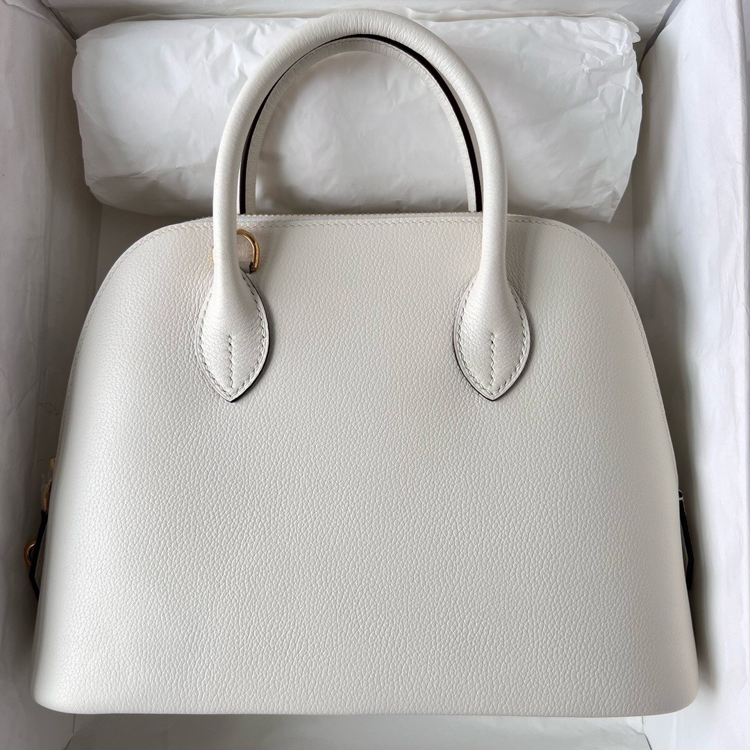 H**mes bolide 1923 25 handmade bag in nata evercolor calfskin