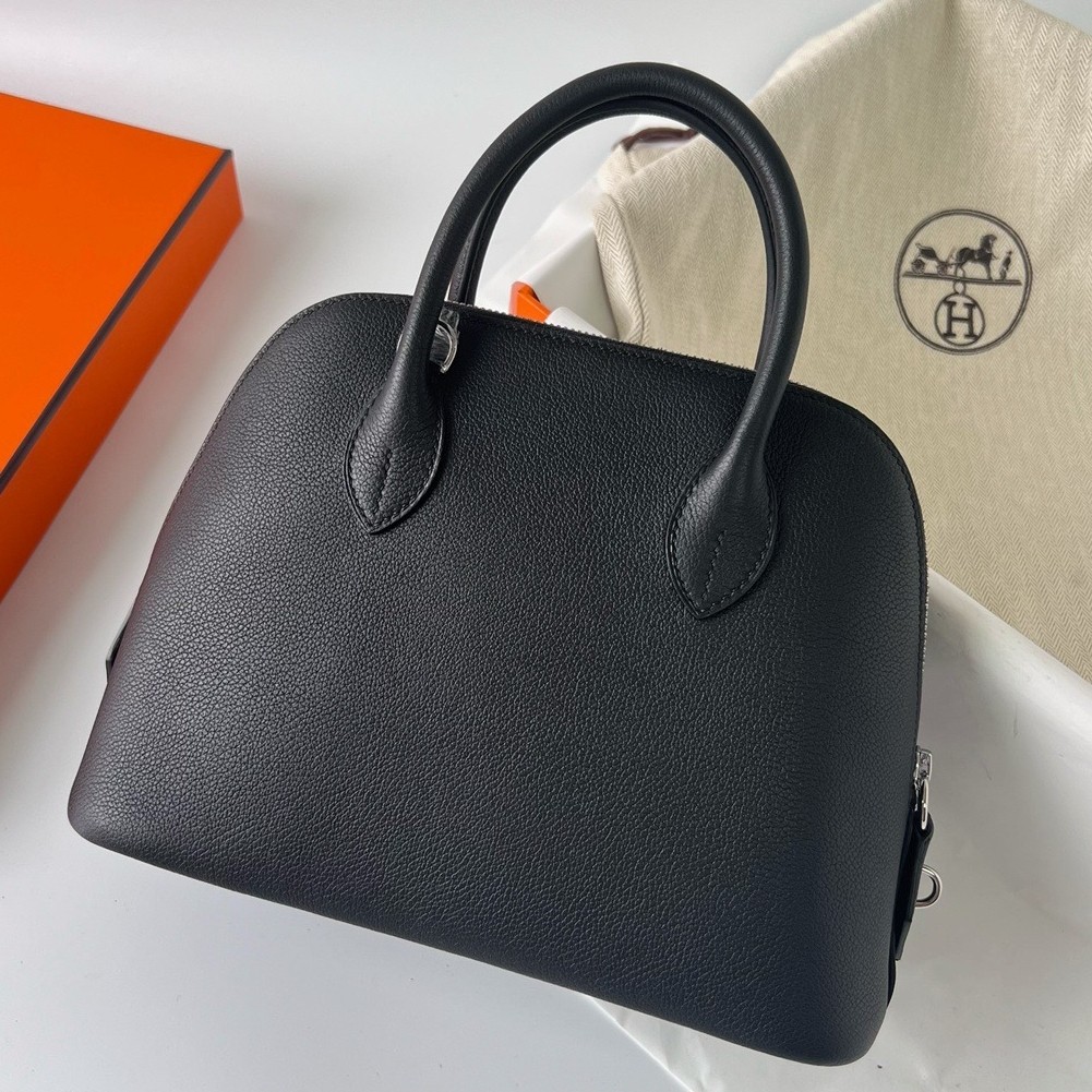 H**mes bolide 1923 25 handmade bag in black evercolor calfskin