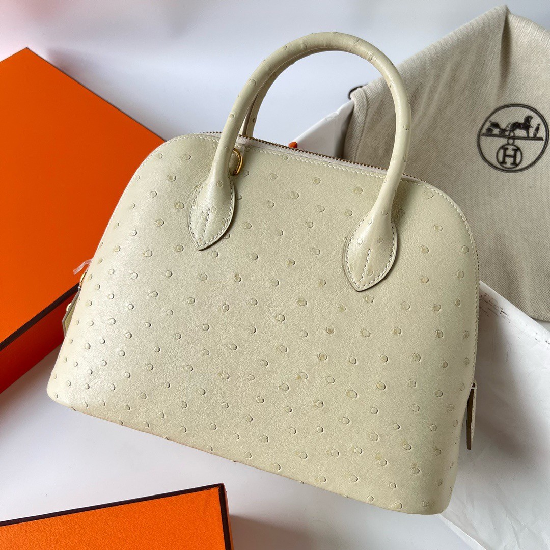 H**mes bolide 1923 25 handmade bag in parchemin ostrich leather