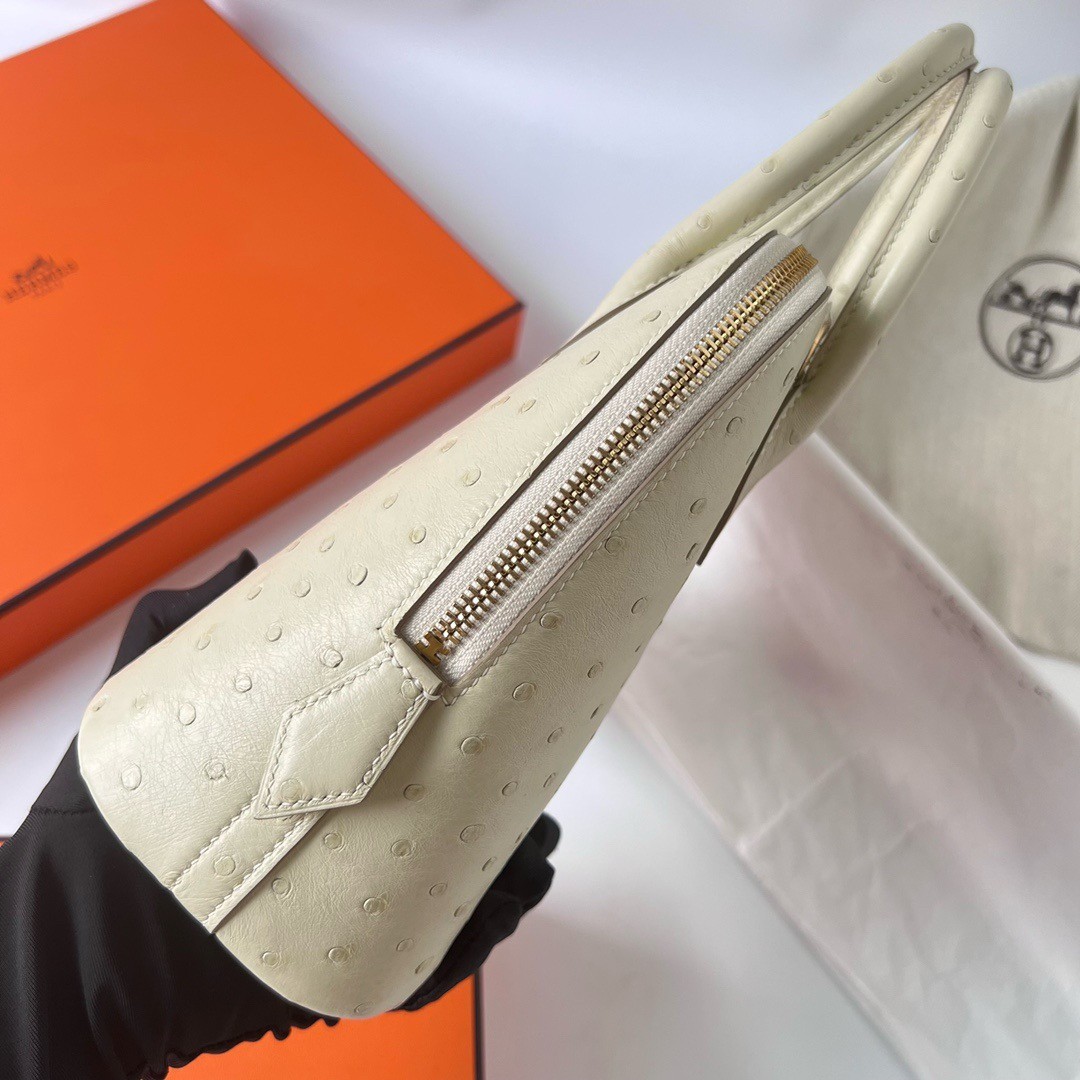 H**mes bolide 1923 25 handmade bag in parchemin ostrich leather