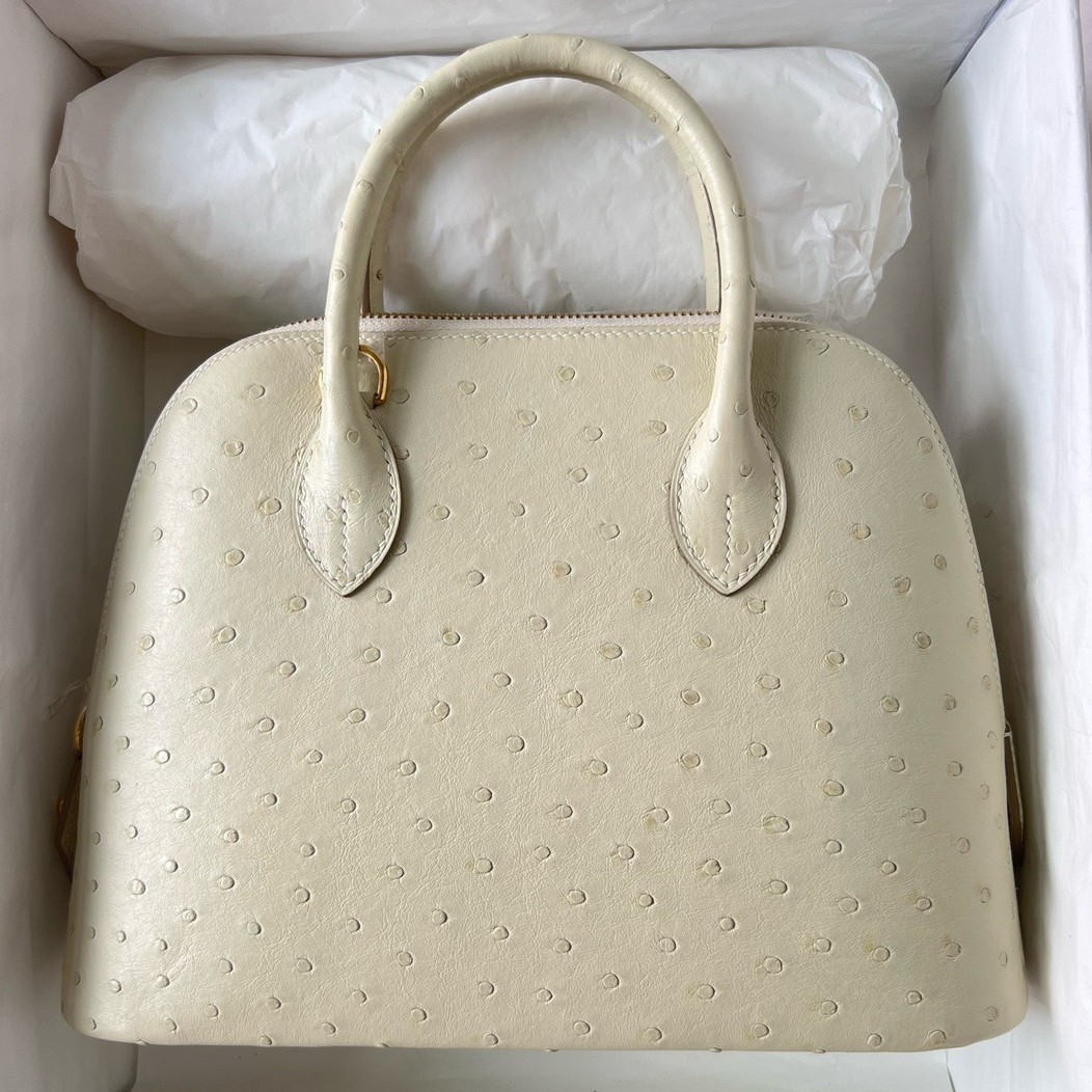 H**mes bolide 1923 25 handmade bag in parchemin ostrich leather