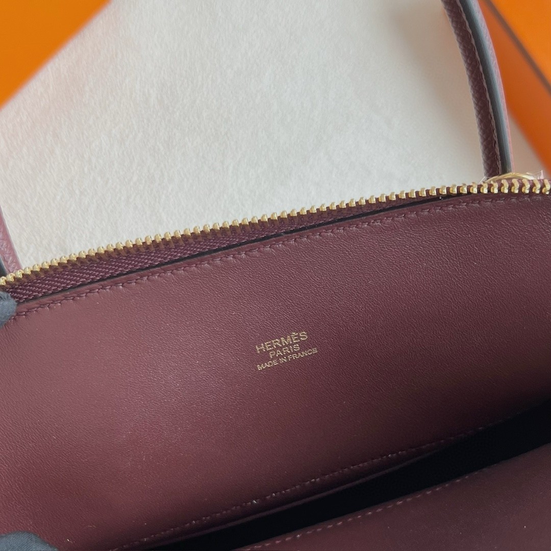 H**mes bolide 1923 25 handmade bag in bordeaux epsom calfskin