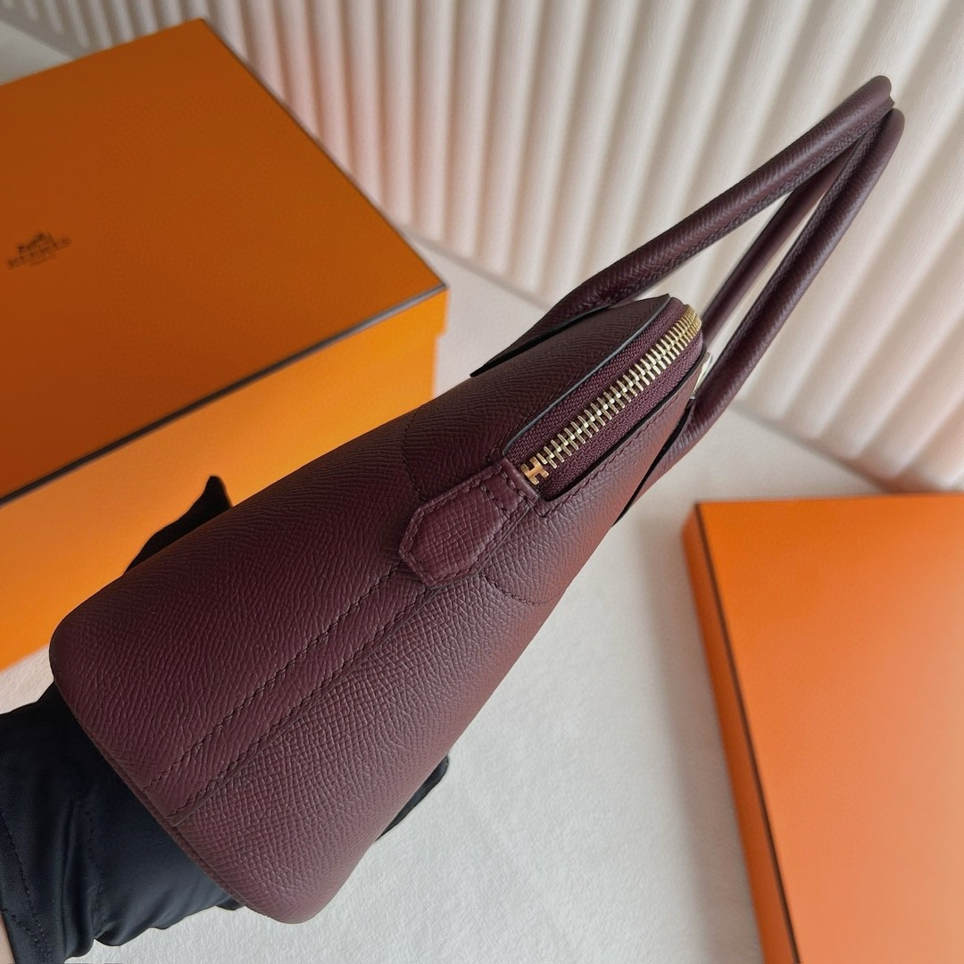 H**mes bolide 1923 25 handmade bag in bordeaux epsom calfskin