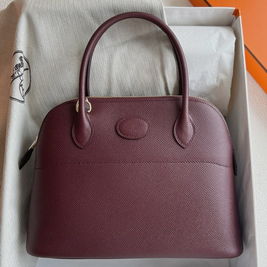 H**mes bolide 1923 25 handmade bag in bordeaux epsom calfskin