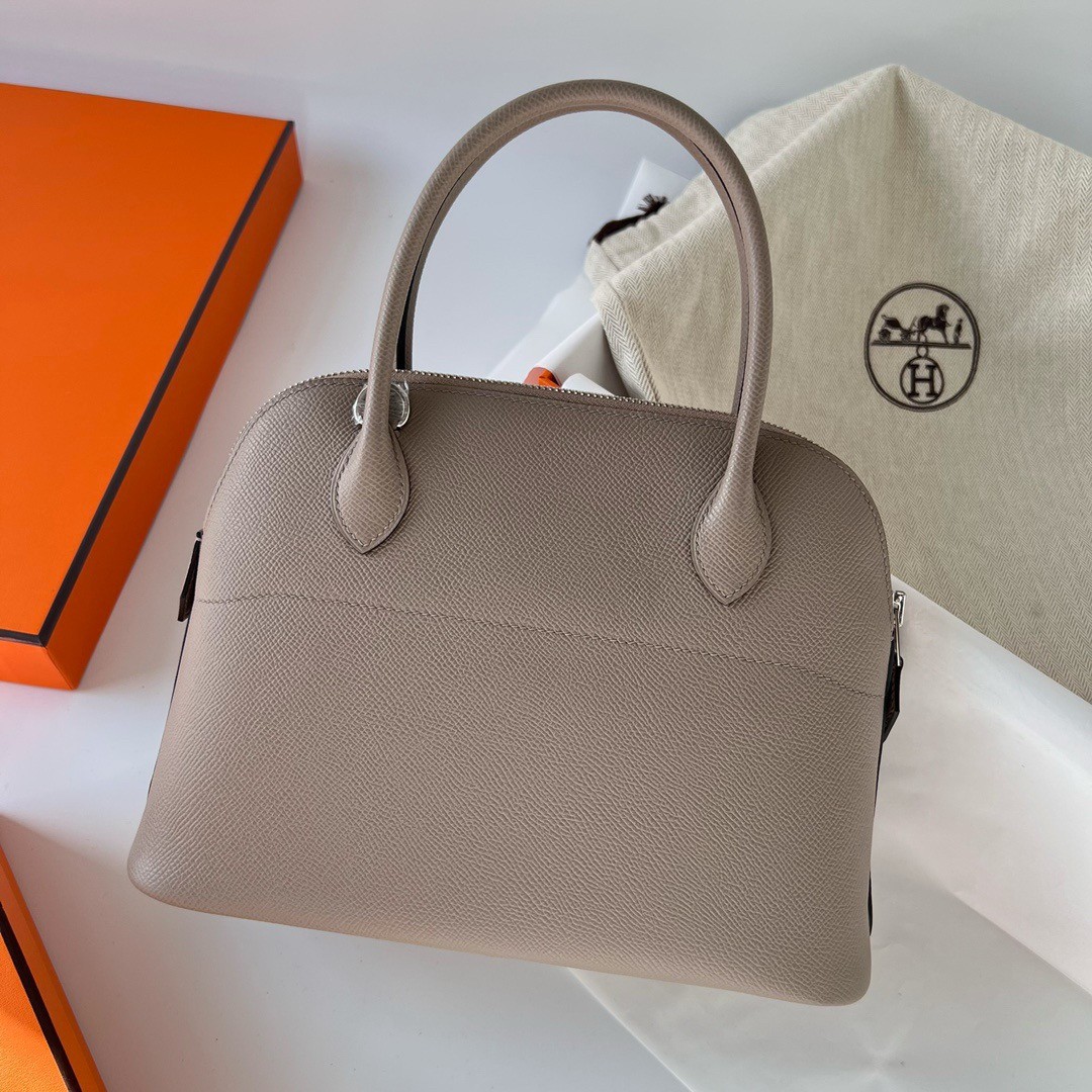 H**mes bolide 1923 27 handmade bag in gris asphalt epsom calfskin