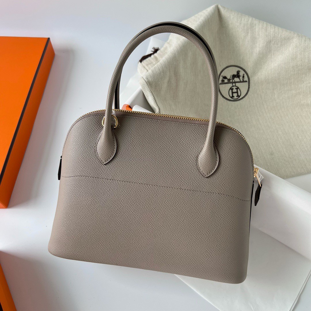H**mes bolide 1923 27 handmade bag in gris asphalt epsom calfskin