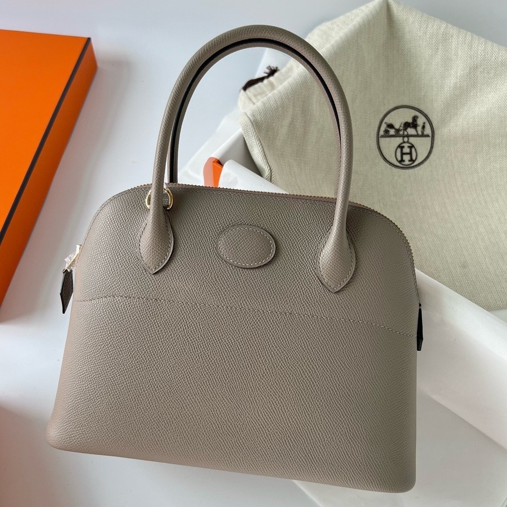 H**mes bolide 1923 27 handmade bag in gris asphalt epsom calfskin