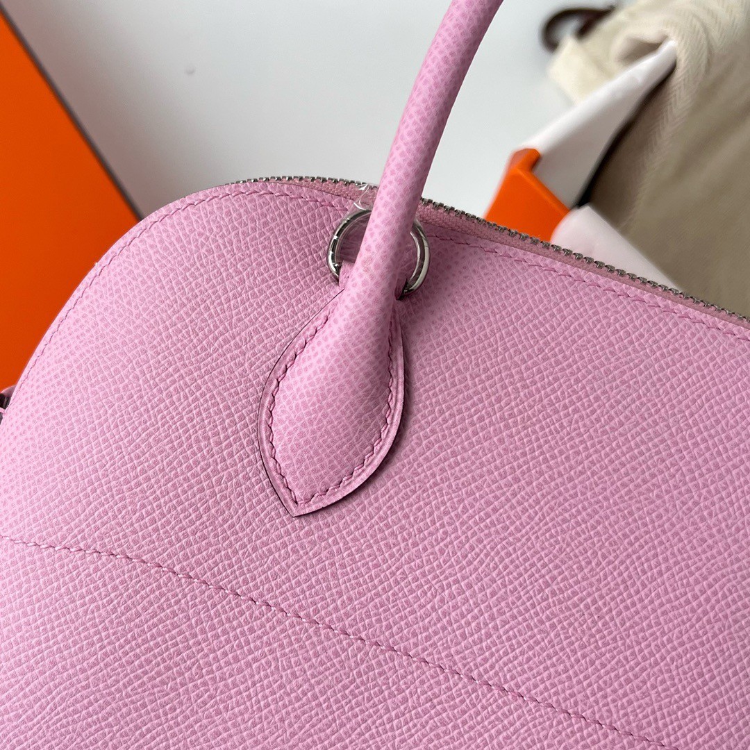 H**mes bolide 1923 27 handmade bag in mauve sylvestre epsom calfskin