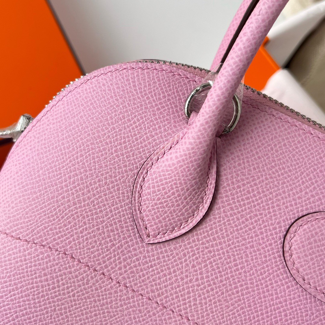 H**mes bolide 1923 27 handmade bag in mauve sylvestre epsom calfskin