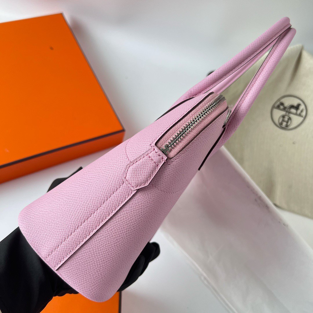 H**mes bolide 1923 27 handmade bag in mauve sylvestre epsom calfskin