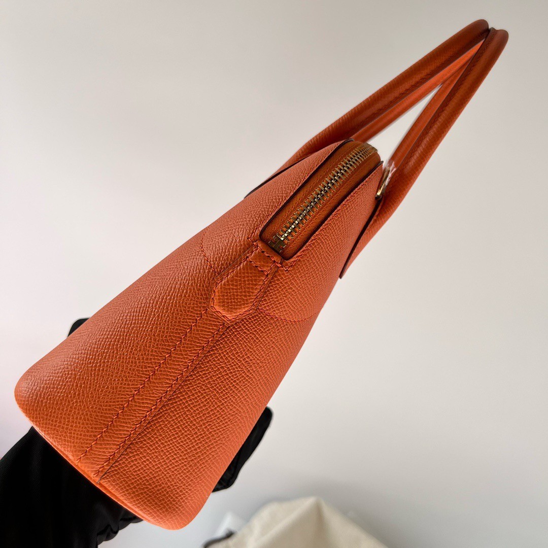 H**mes bolide 1923 27 handmade bag in orange epsom calfskin