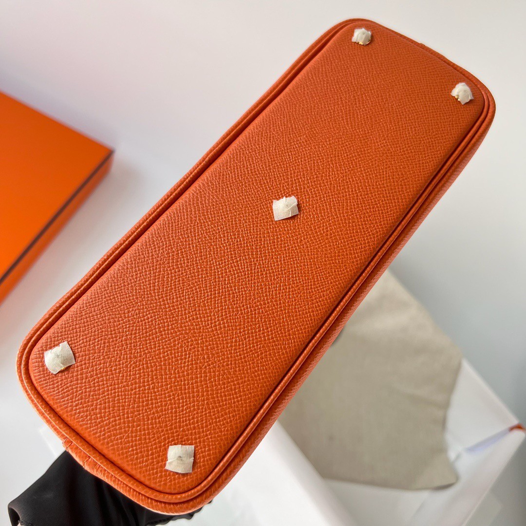 H**mes bolide 1923 27 handmade bag in orange epsom calfskin