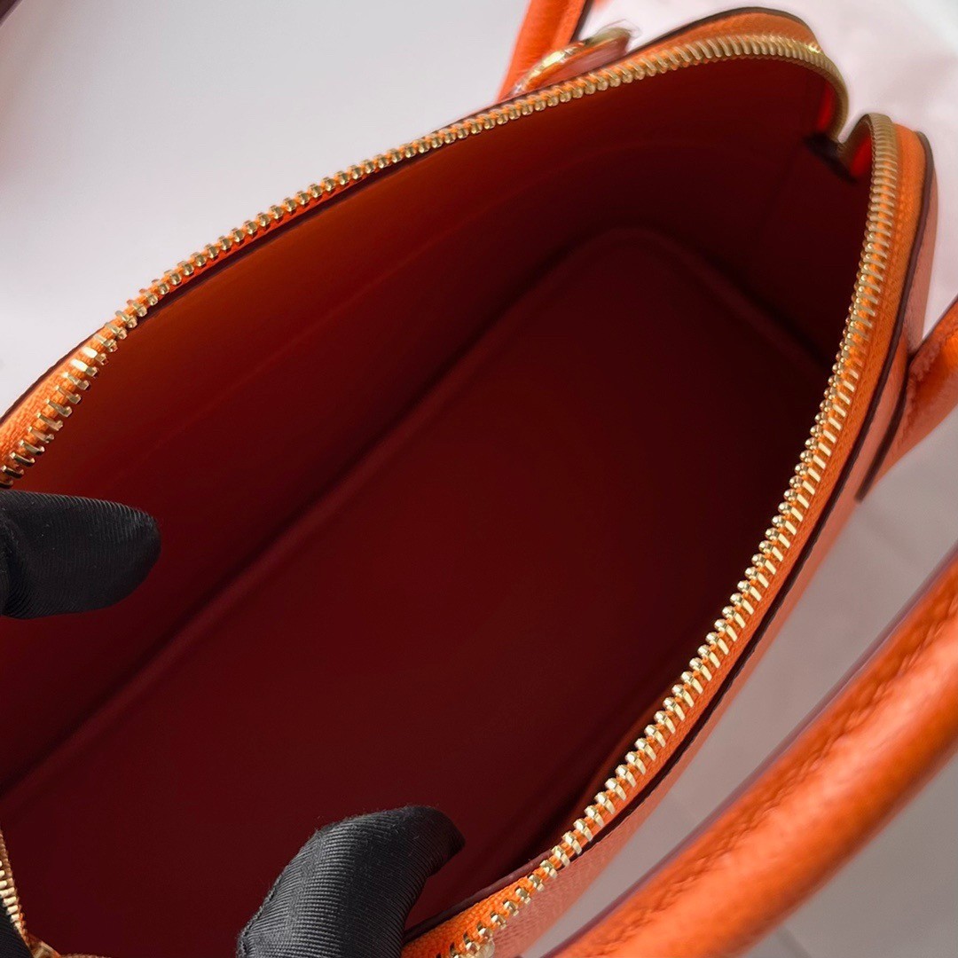H**mes bolide 1923 27 handmade bag in orange epsom calfskin