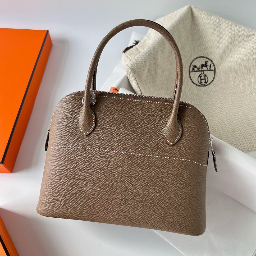 H**mes bolide 1923 27 handmade bag in taupe epsom calfskin
