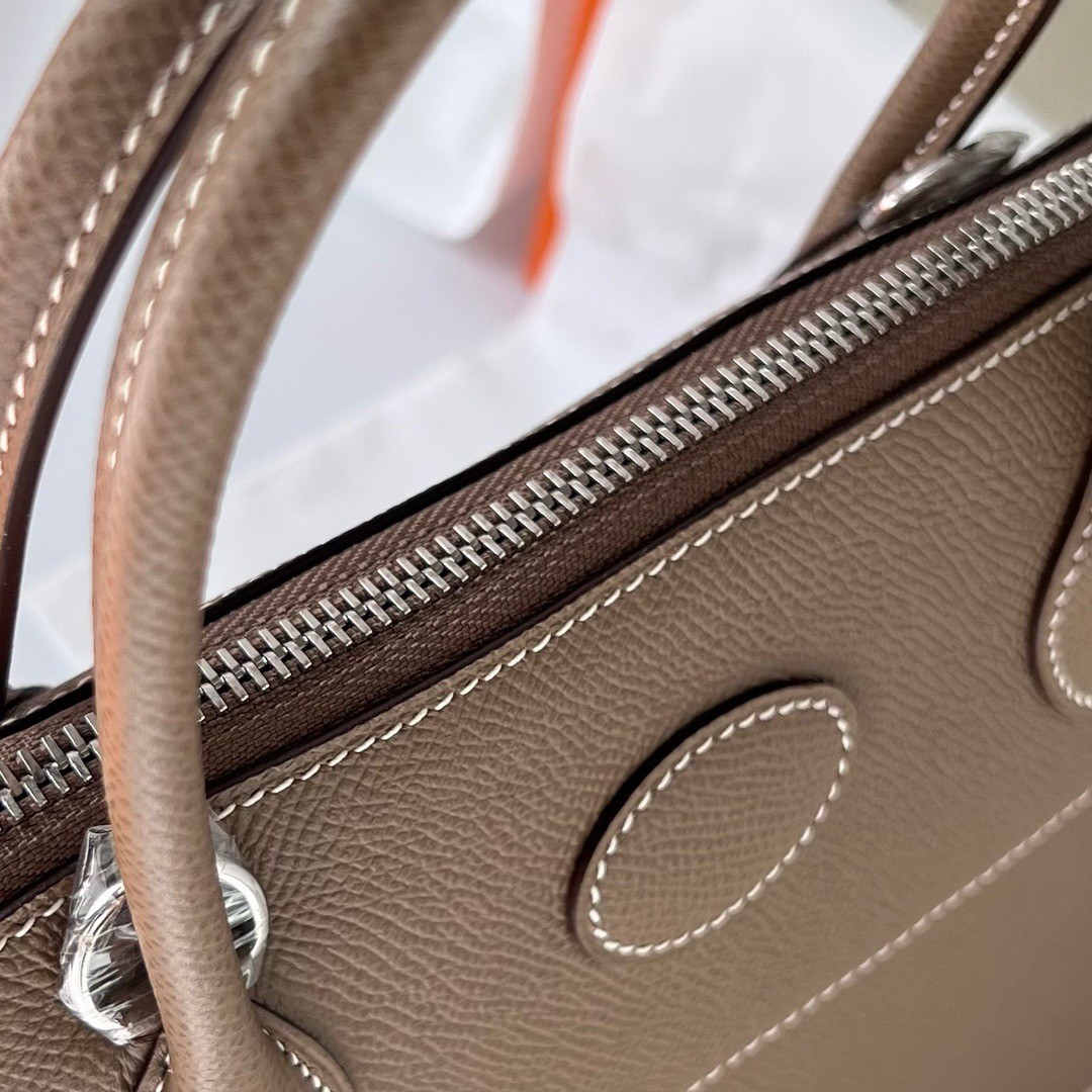 H**mes bolide 1923 27 handmade bag in taupe epsom calfskin