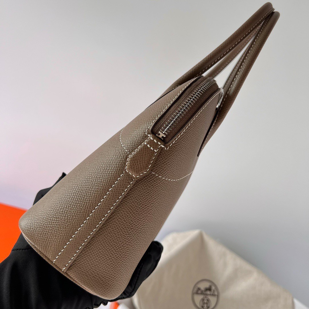 H**mes bolide 1923 27 handmade bag in taupe epsom calfskin