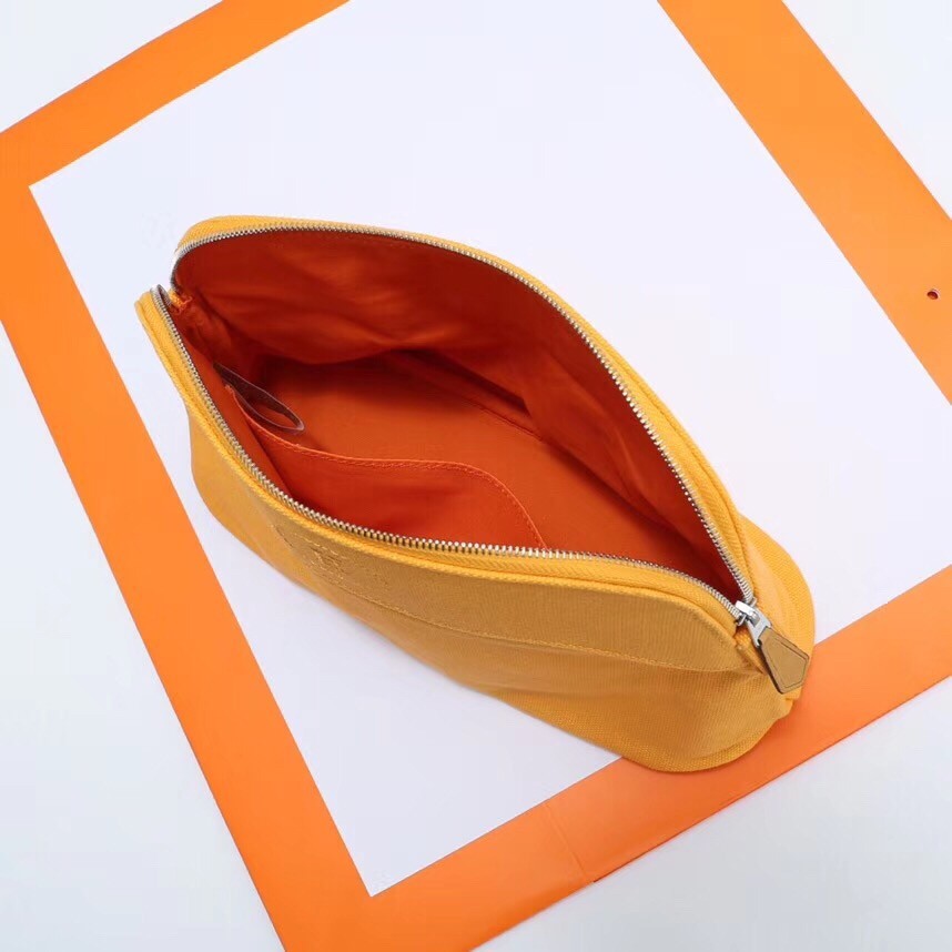 H**mes medium bolide travel case in solei cotton
