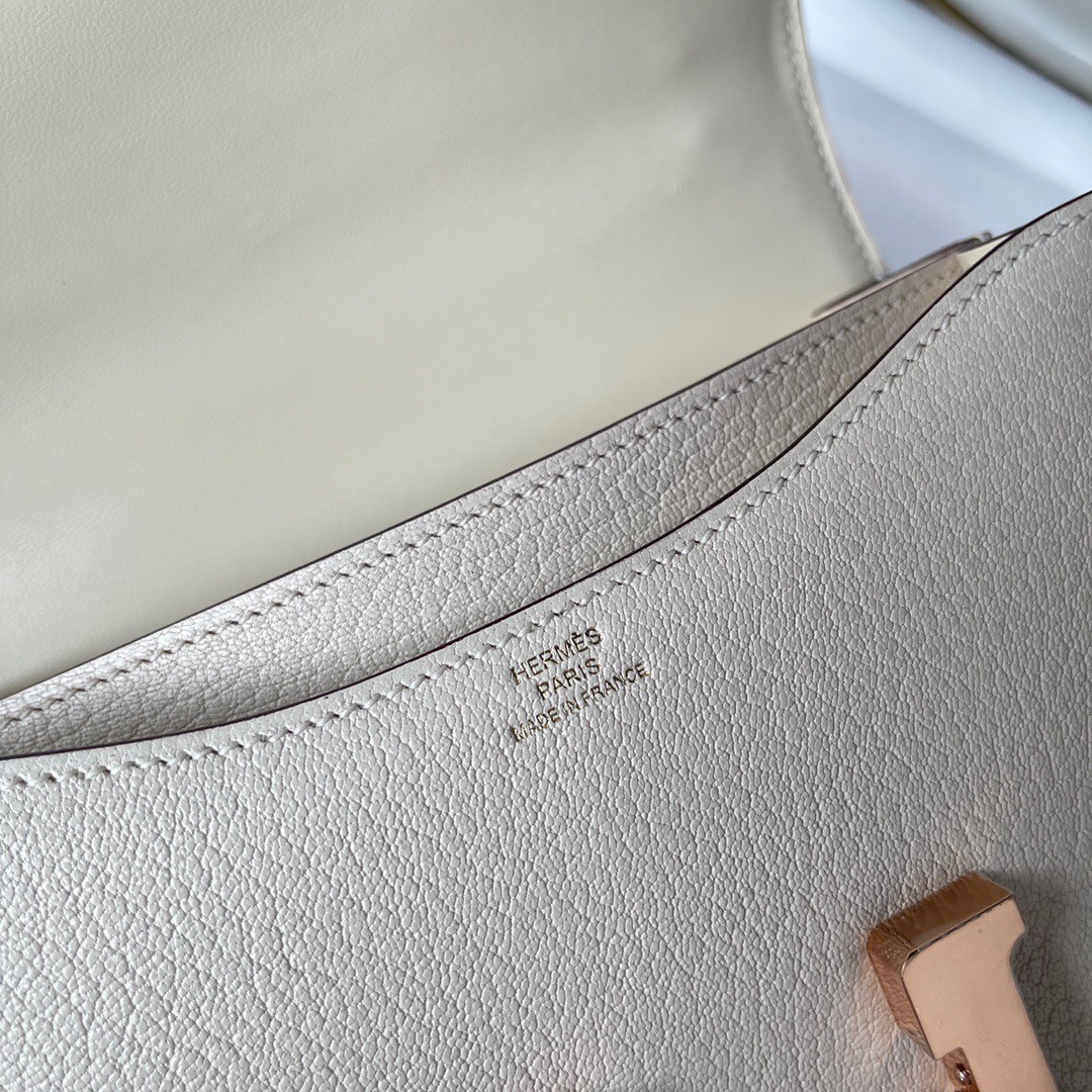 H**mes constance 18 handmade bag in nata chevre mysore leather